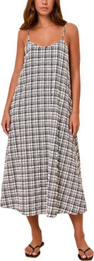 Solid & Striped The Lois Check Sleeveless Maxi Dress
