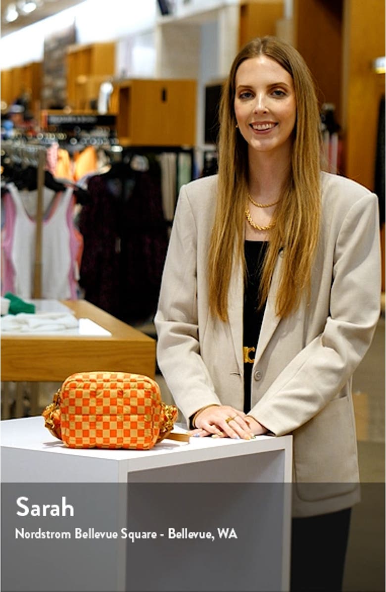 Lucie Quilted Checker Crossbody Bag, sales video thumbnail