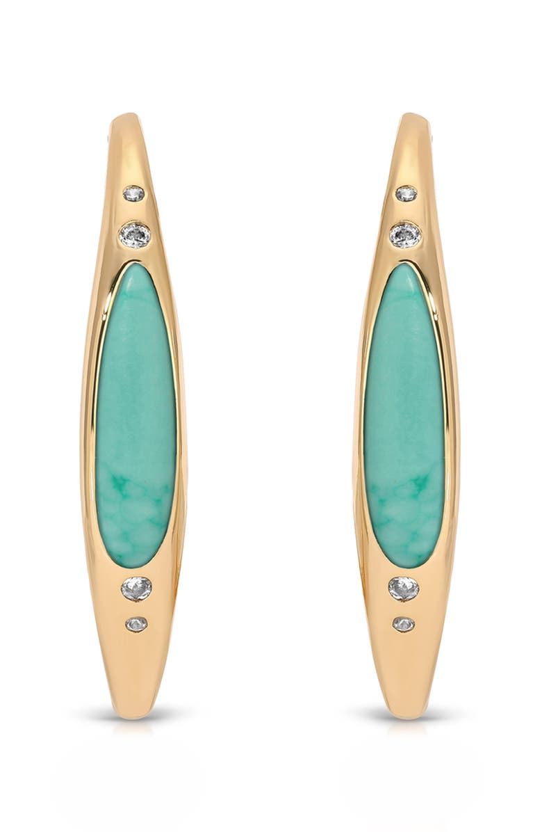 Ettika Solstice Hoop Earrings, Alternate, color, Turquoise