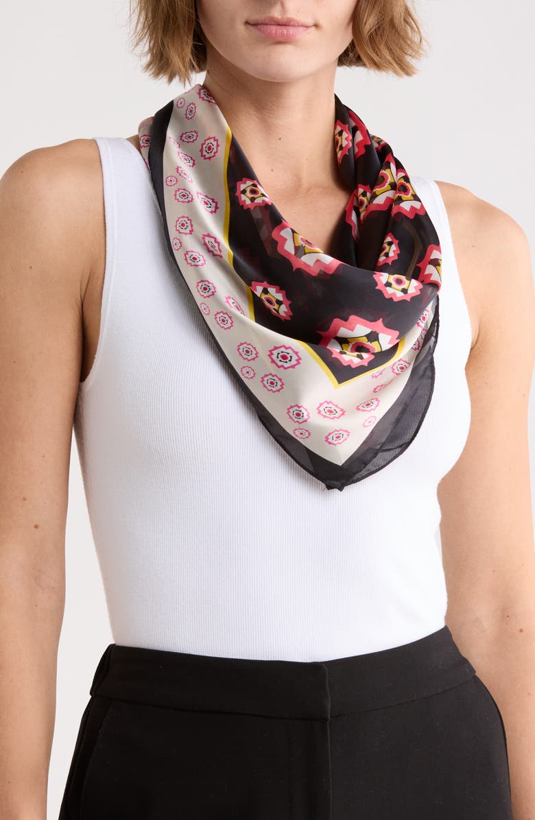 Vince Camuto Foulard Square Scarf, Main, color, Black Multi