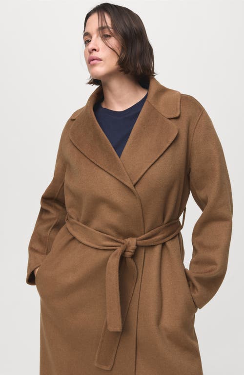 Mango Wool Blend Wrap Coat In Brown