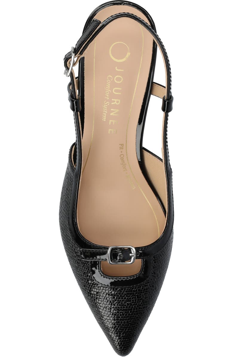 Journee Collection Padma Slingback Kitten Heel Pump - Wide Width Available, Alternate, color, Black Lizard