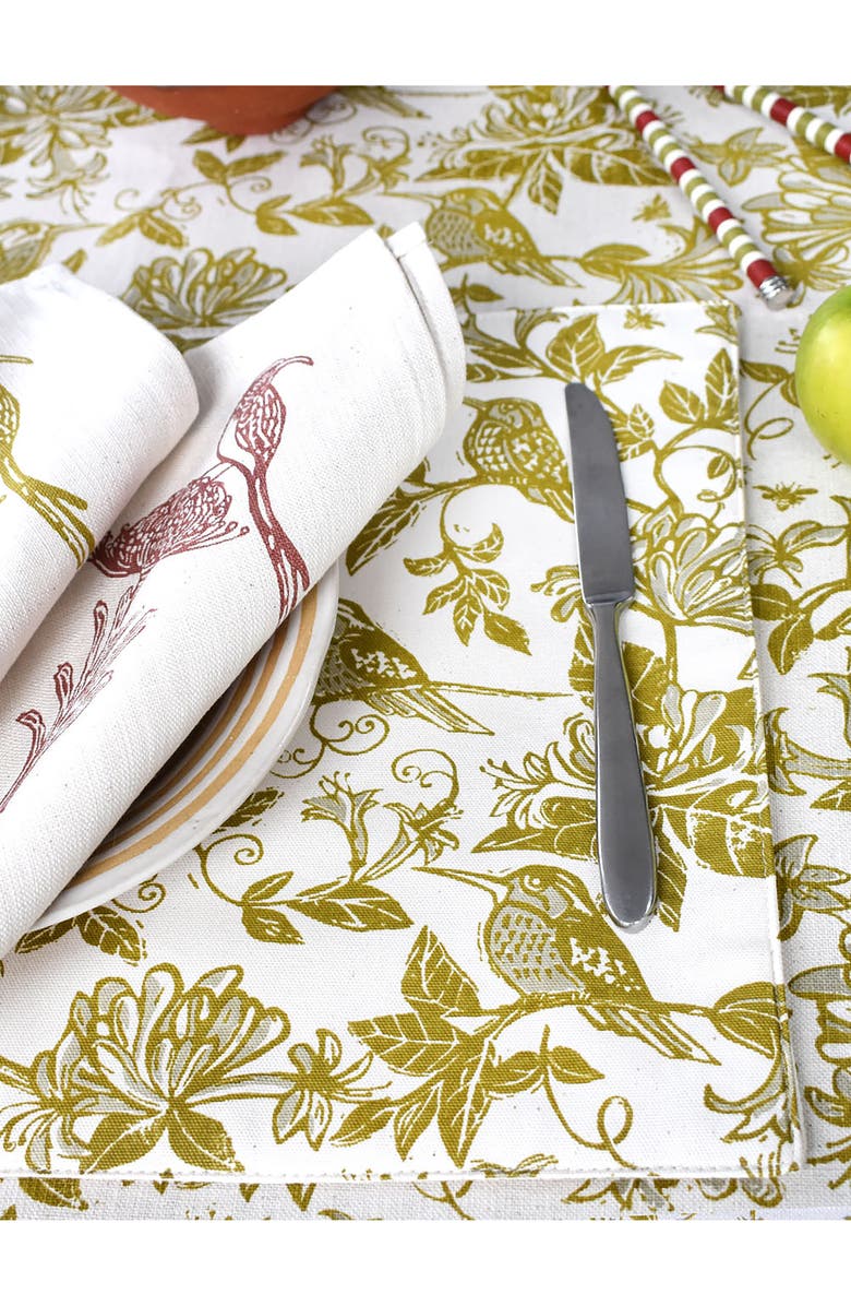 FRENCH HOME Honeysuckle Botanical Set of 4 Placemats, Alternate, color,