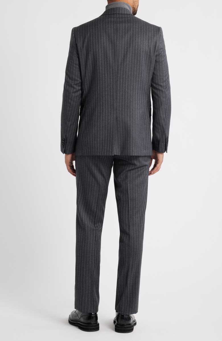 AllSaints Ross Slim Fit Striped Wool Suit, Alternate, color, Charcoal