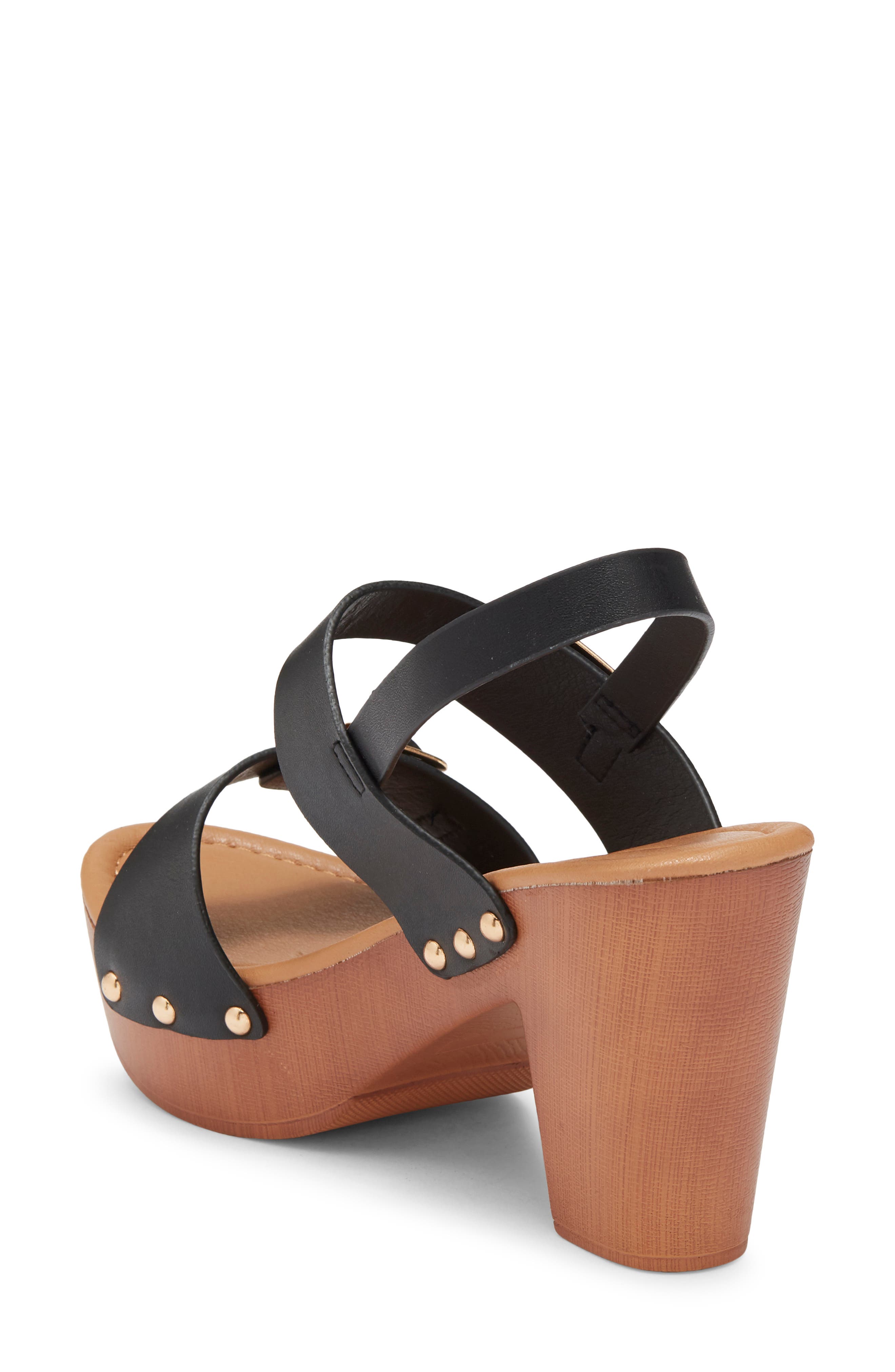 Kyrie Block Heel Platform Sandal, Alternate, color, BLACK