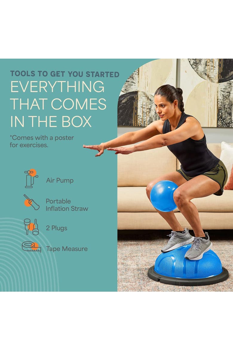 Half Ball Balance Trainer Stability Balance Ball for Exercise Core Strength, Alternate, color, Blue