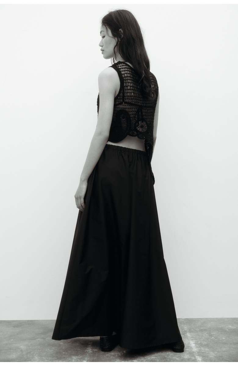 H&M Cotton Poplin Maxi Skirt, Alternate, color, Black