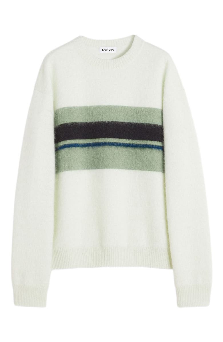 Lanvin STRIPED BRUSHED MOTHERHAIR SWEATER, Alternate, color, 