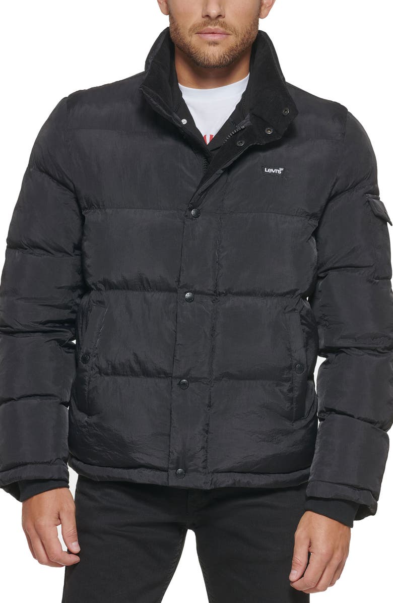 Levi's<sup>®</sup> Solid Water Resistant Nylon Puffer Jacket, Main, color, 