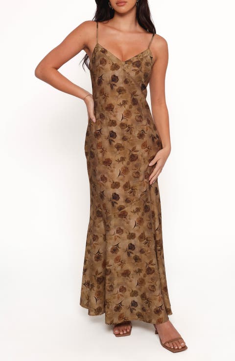 Fia Floral Print Chiffon Maxi Dress