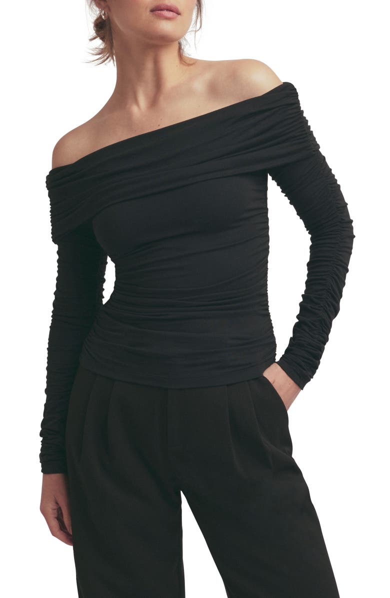 Favorite Daughter The Night Out Ruched Off the Shoulder Top, Main, color,