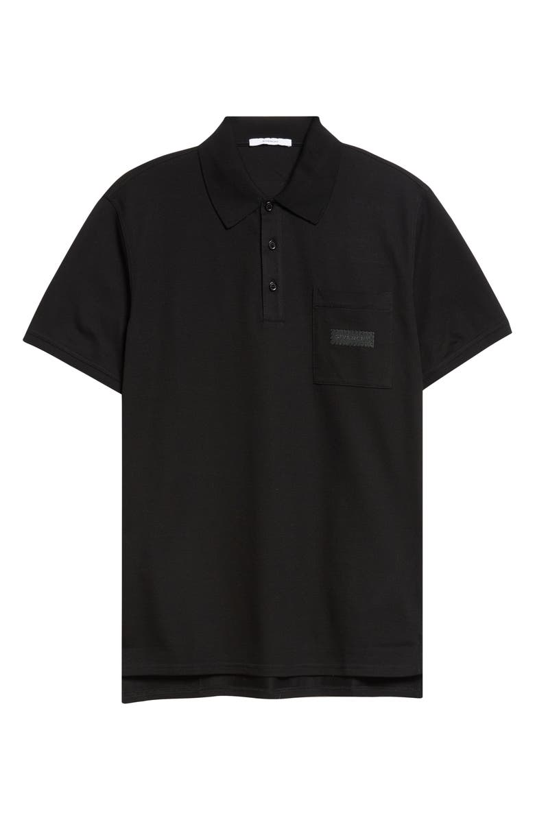 Givenchy Logo Patch Regular Fit Cotton Piqué Polo, Alternate, color, Black