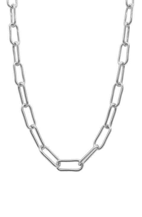 14K Gold Plated Water Resistant Paper Clip Chain Necklace