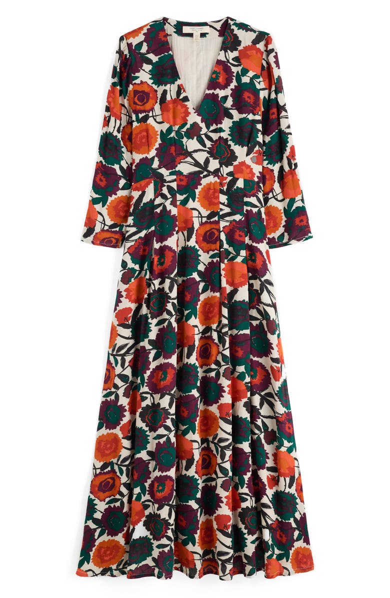 Seasalt Cornwall Etta Floral Pleated Midi Dress, Alternate, color, Figurative Floral Aran