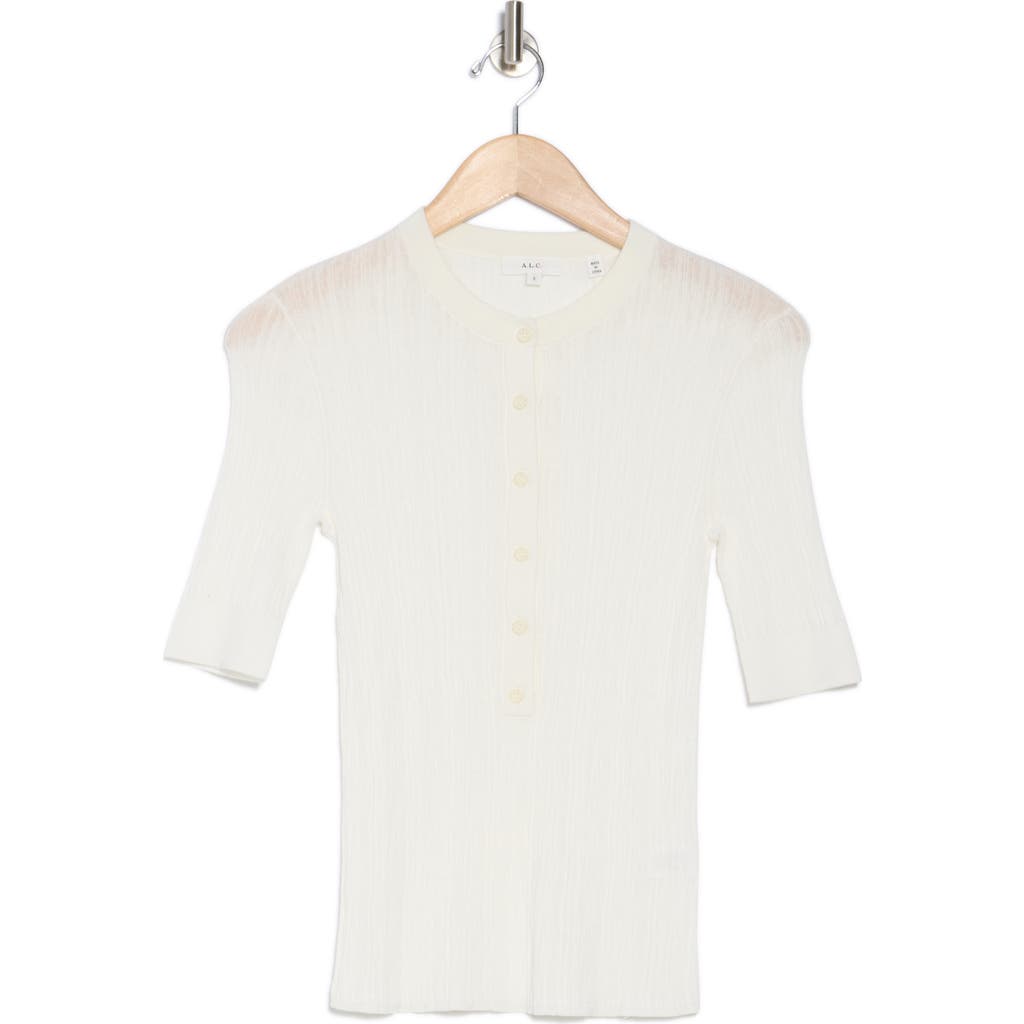 A.l.c . Fisher Stripe Rib Cotton Blend Top In Bright White