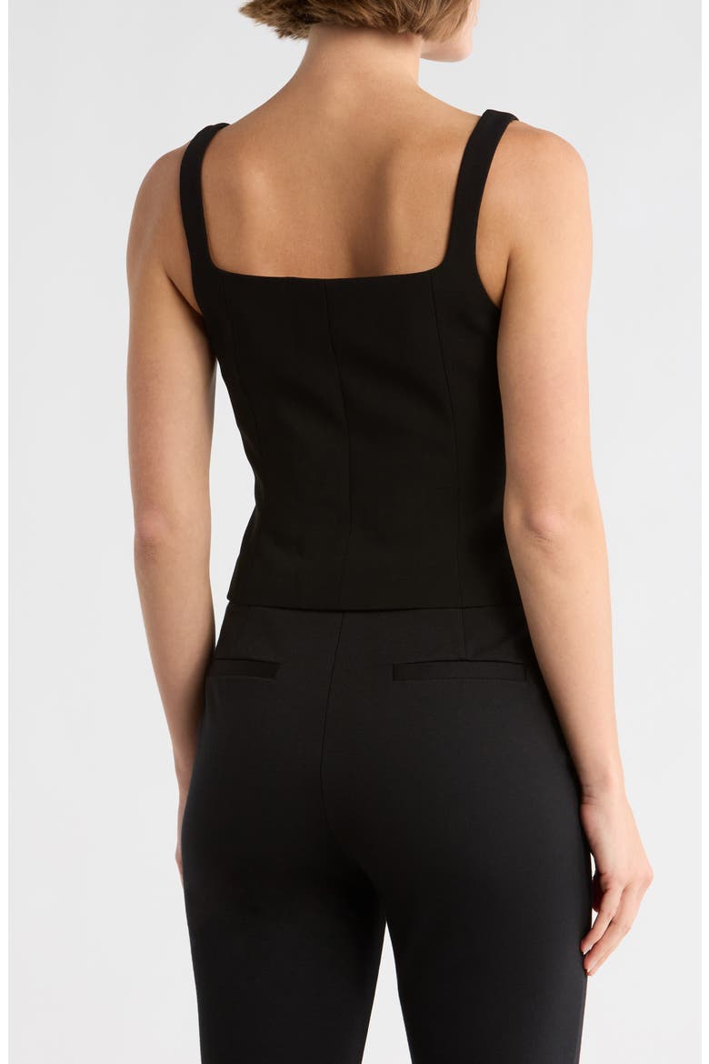 Button Front Vest, Alternate, color, BLACK