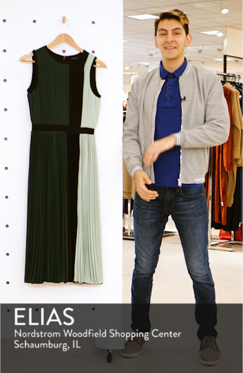 x Atlantic-Pacific Colorblock Pleated Midi Dress, sales video thumbnail
