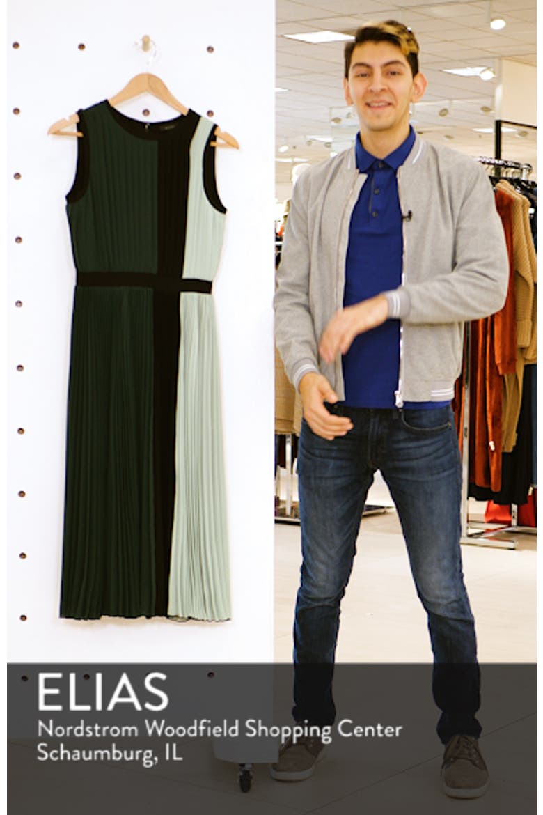 x Atlantic-Pacific Colorblock Pleated Midi Dress video