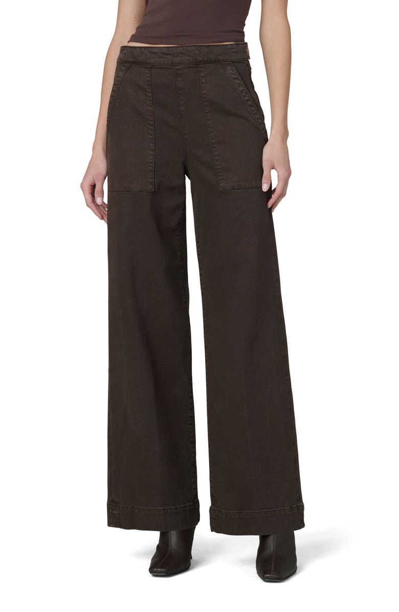 Joe's The Side Zip High Waist Wide Leg Jeans, Main, color, Coffee Bean