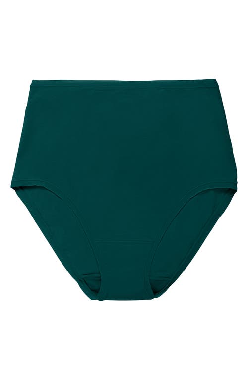 Natori Bliss Bare Cotton High Waist Briefs In Green