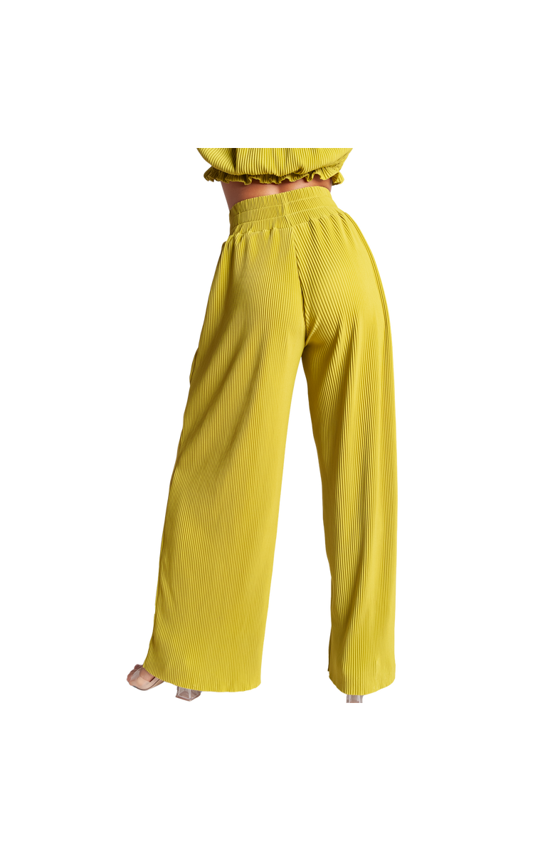 RICHANTEE High Waisted Pleated Wide Leg Pants, Alternate, color, Lime
