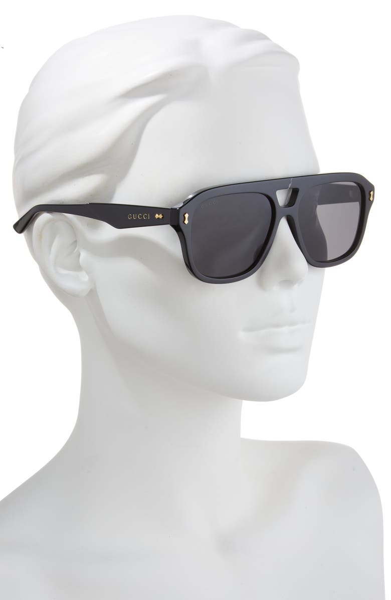 Gucci 57mm Solstice Aviator Fashion Sunglasses, Alternate, color,