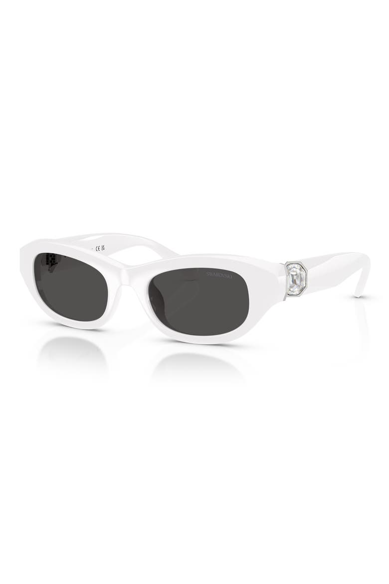 50mm Small Pillow Sunglasses, Alternate, color, WHITE / DARK GREY