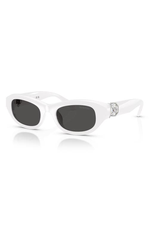 Swarovski Sk6036u Crystal-hinge Plastic Pillow Sunglasses In White