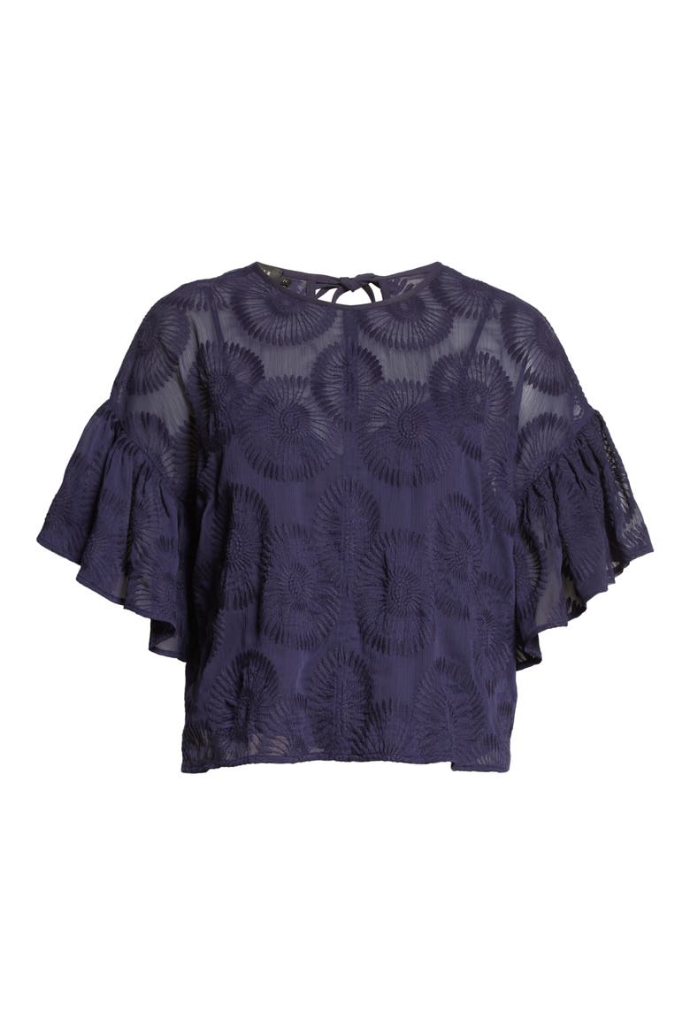 Brionni Flutter Sleeve Top, Alternate, color, DARK NAVY