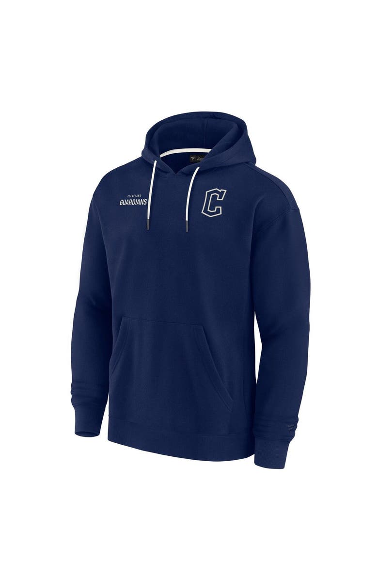 Fanatics Signature Unisex Fanatics Signature Navy Cleveland Guardians Elements Super Soft Fleece Pullover Hoodie, Alternate, color, Navy