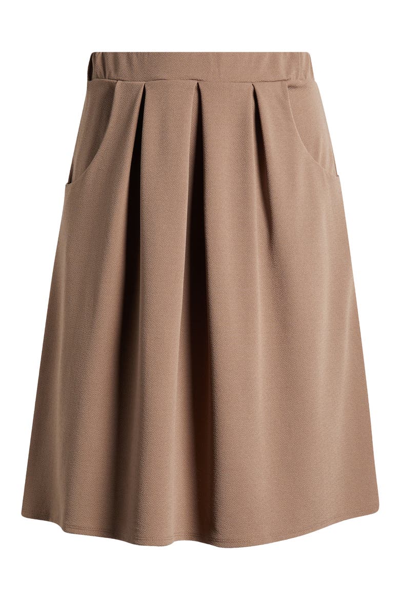 Pleated Elastic Waist Skirt, Alternate, color, TAUPE