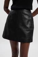 Karen Millen Leather Signature Mini Skirt
