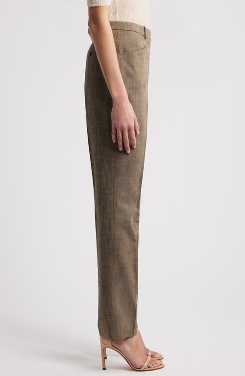 Shop Hugo Boss Boss Tanya Slim Fit Pants In Teak Sharkskin
