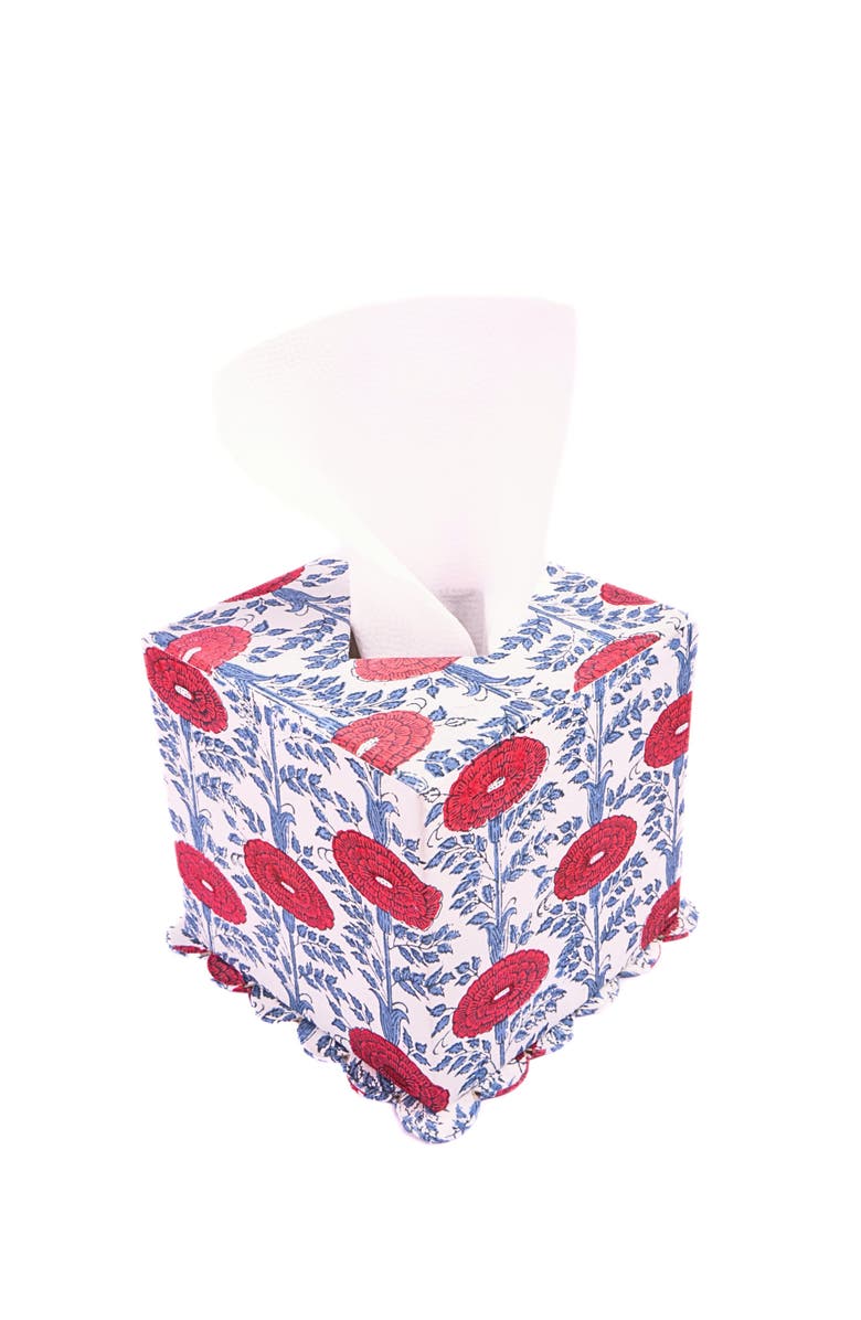Inner Child Scallop Tissue Box Cover, Alternate, color, Araminta Blockprint
