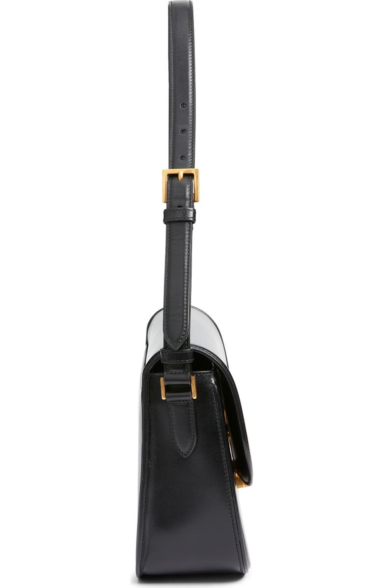 Saint Laurent Large Solferino Leather Shoulder Bag, Alternate, color, Noir