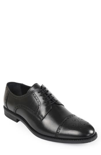 Macnola Alaska Brogue Cap Toe Derby In Black