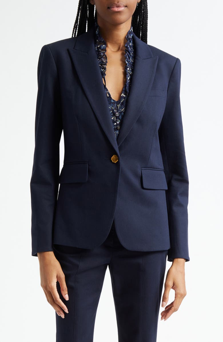 Veronica Beard Cutaway Dickey Jacket, Main, color, Navy