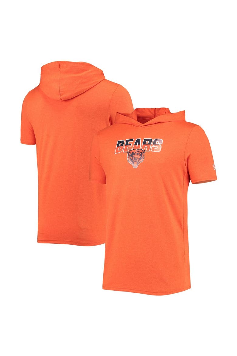 Men's New Era Heathered Orange Chicago Bears Team Brushed Hoodie T-Shirt, Main, color, Orange