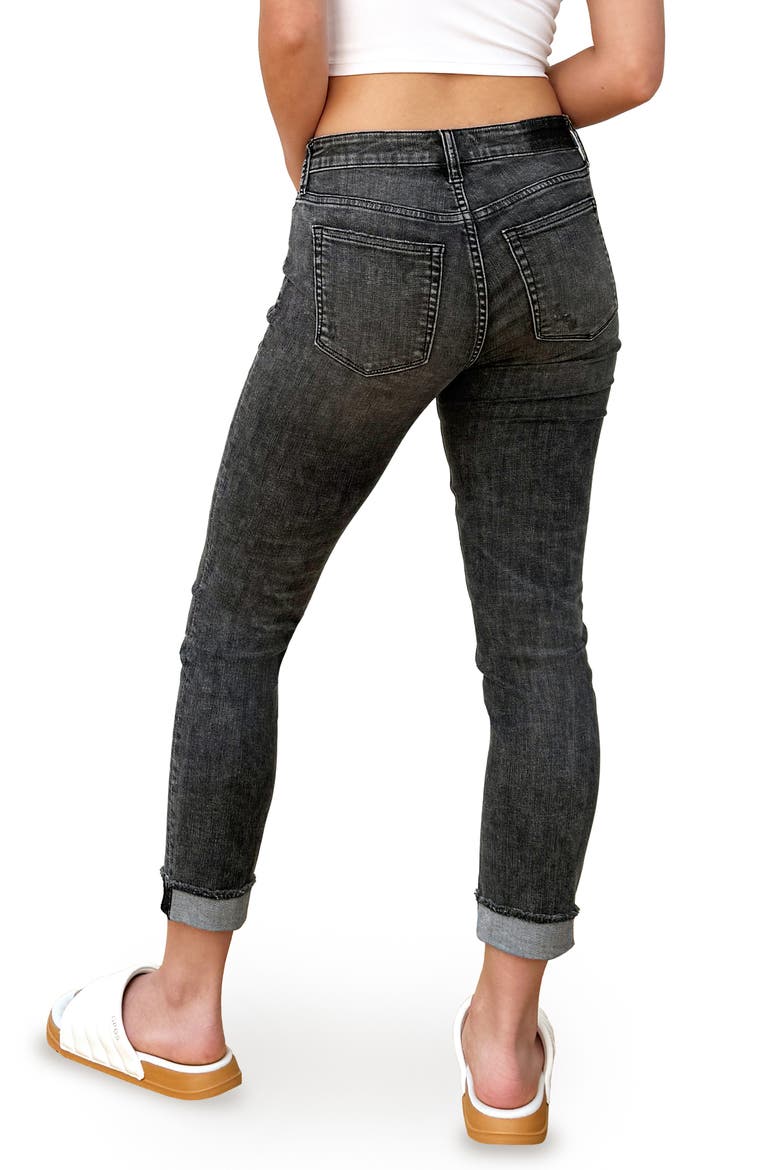 Cuffed Crop Skinny Jeans, Alternate, color, DARK CEMENT