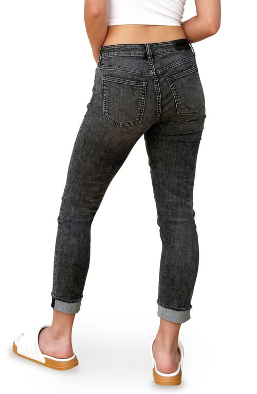 Hint Of Blu Cuffed Crop Skinny Jeans In Gray