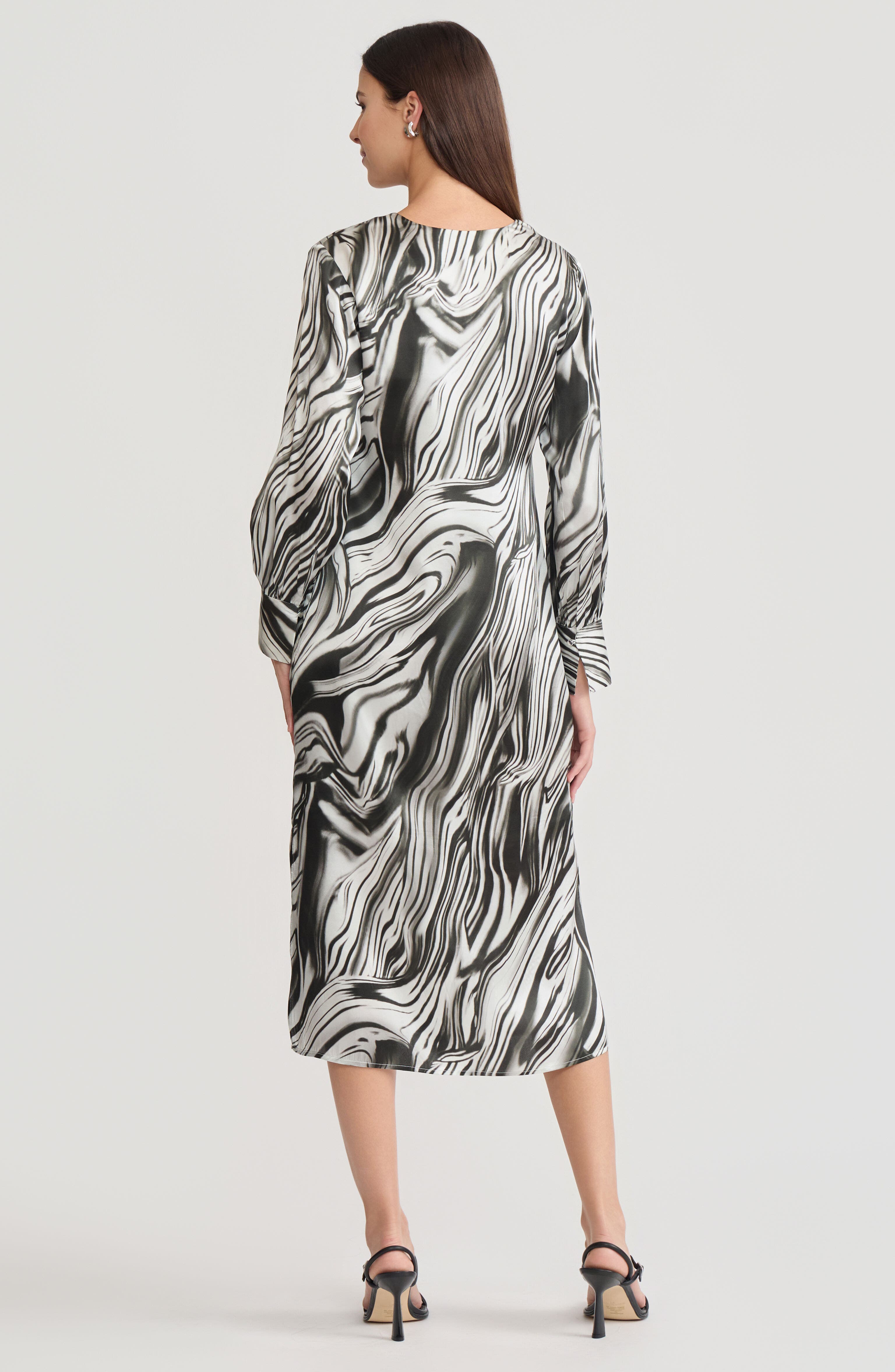 Marble Print Silk Maxi Dress - image 2