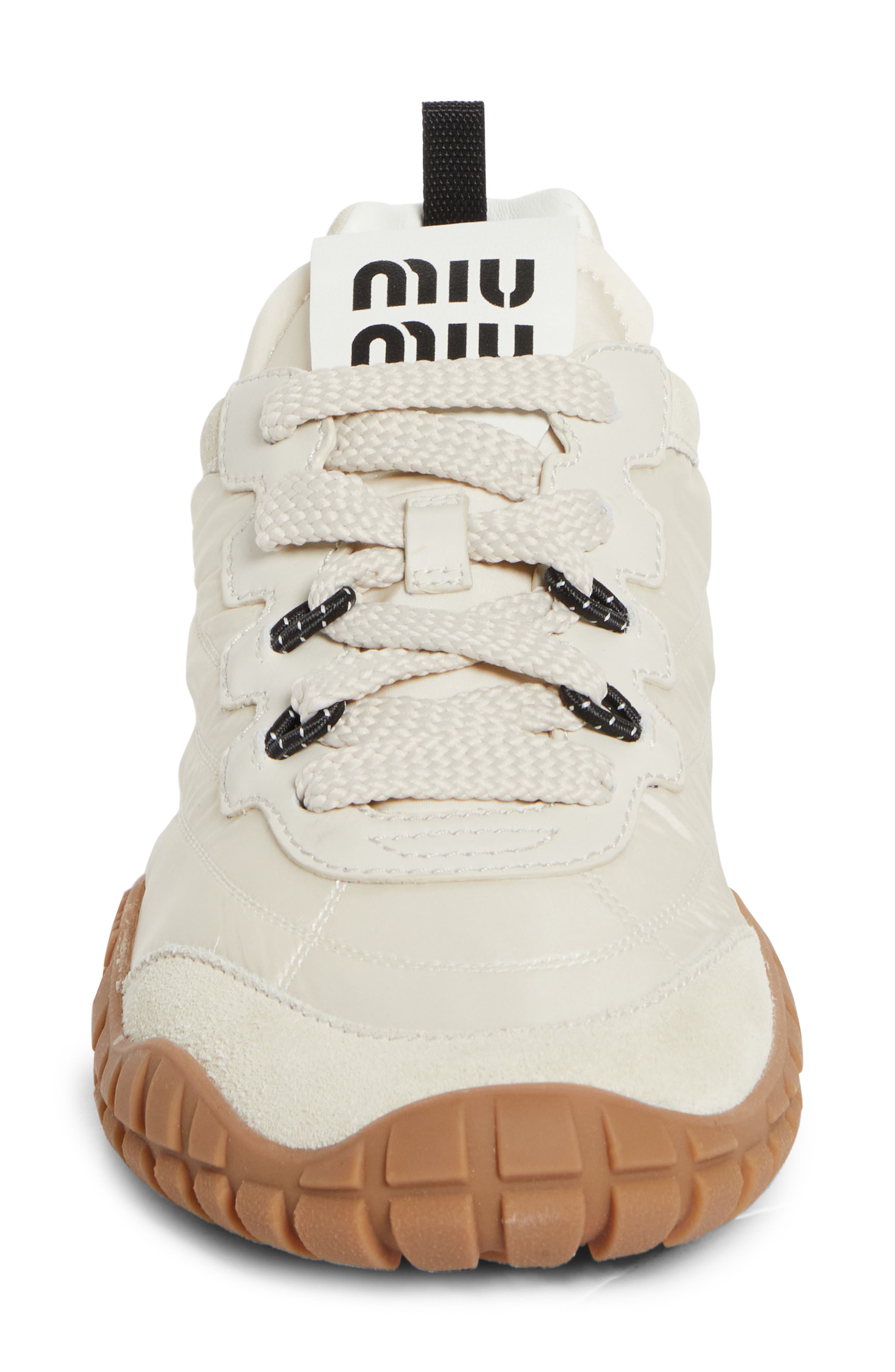 Miu Miu Sport Quilted Nylon Sneaker, Alternate, color, Avorio