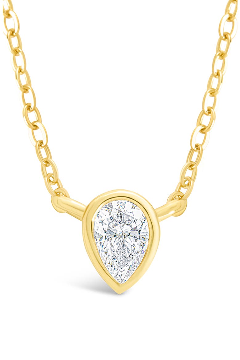Pear Cut Cubic Zirconia Pendant Necklace, Main, color, GOLD