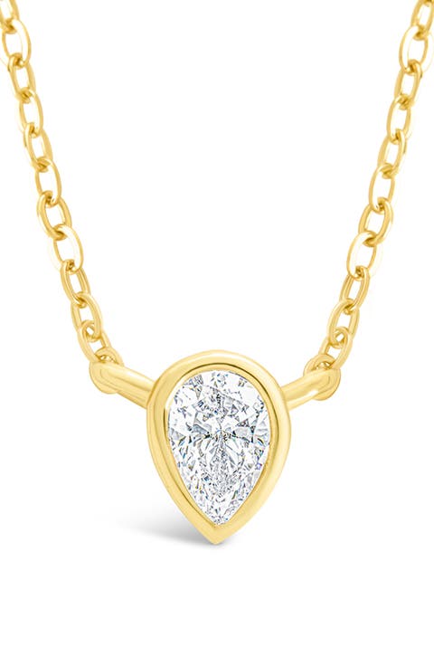 Pear Cut Cubic Zirconia Pendant Necklace
