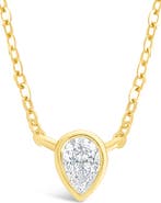 Sterling Forever Pear Cut Cubic Zirconia Pendant Necklace