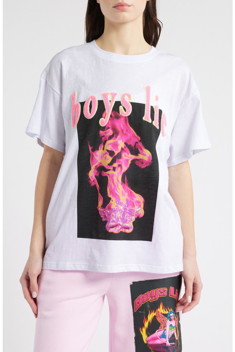 Electric Love V2 Boyfriend Graphic T-Shirt, Main, color, WHITE