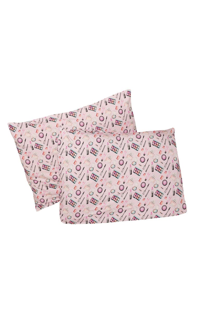 Lev Baby Makeup Print Pillowcase Set of 2, Main, color, Pink