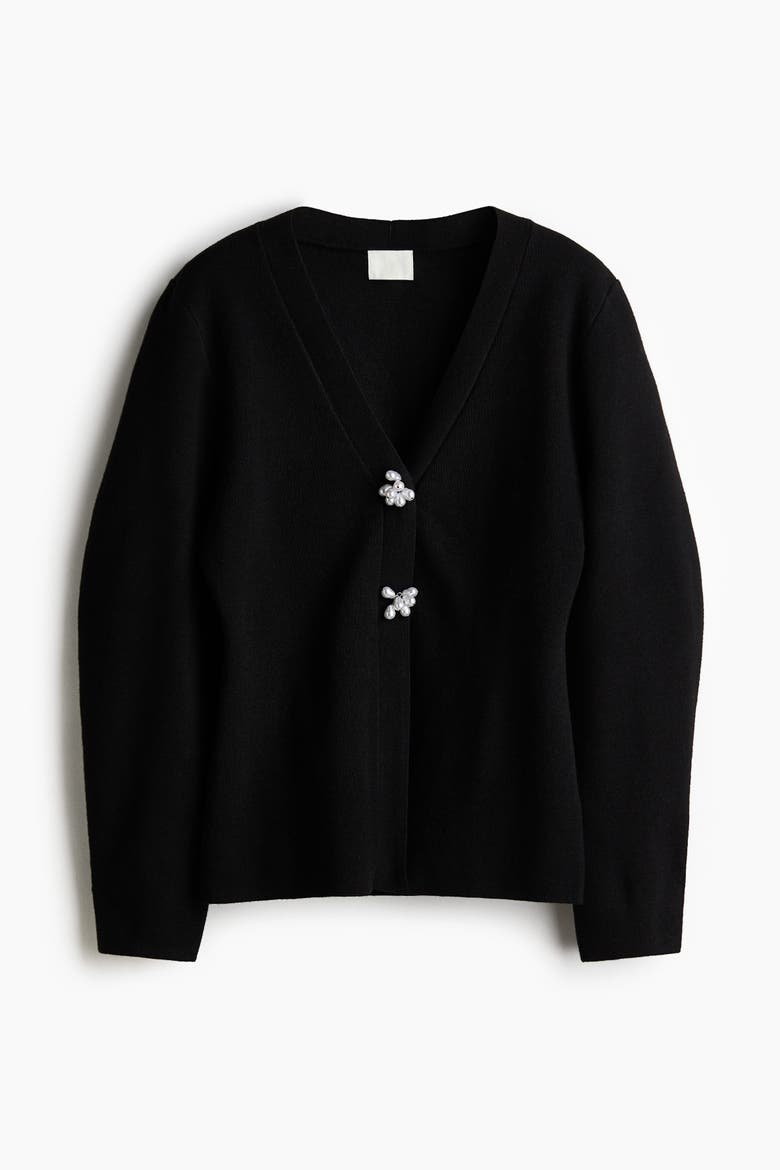 Knitted Cardigan, Alternate, color, Black