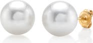 The Pearl Source 10mm South Sea Round Pearl Stud Earrings