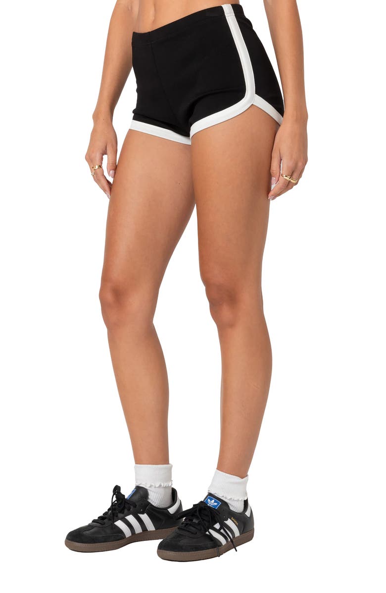 EDIKTED Elana Microshorts, Alternate, color, Black-And-White